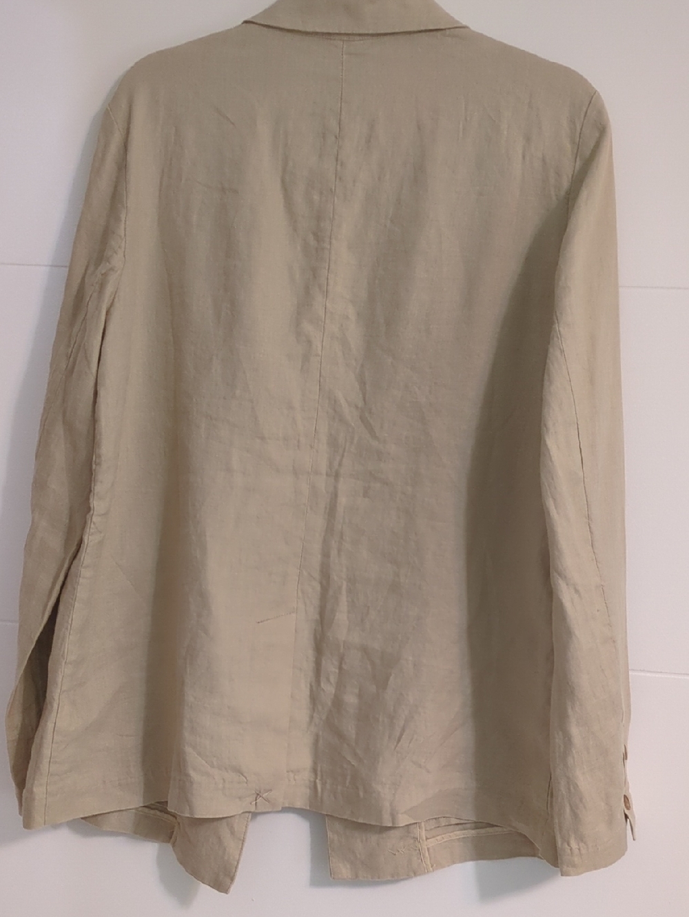 Quince European Linen Beige Lightweight Women's Summer Blazer Office Career SzL - Picture 6 of 7